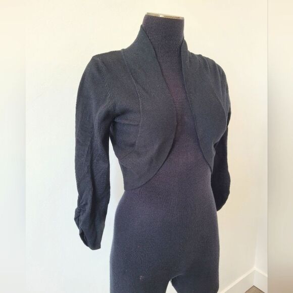 Maurices Sweaters - Maurices Cropped Black Half Cardigan Sweater Modest Coverup Y2K Formal Medium